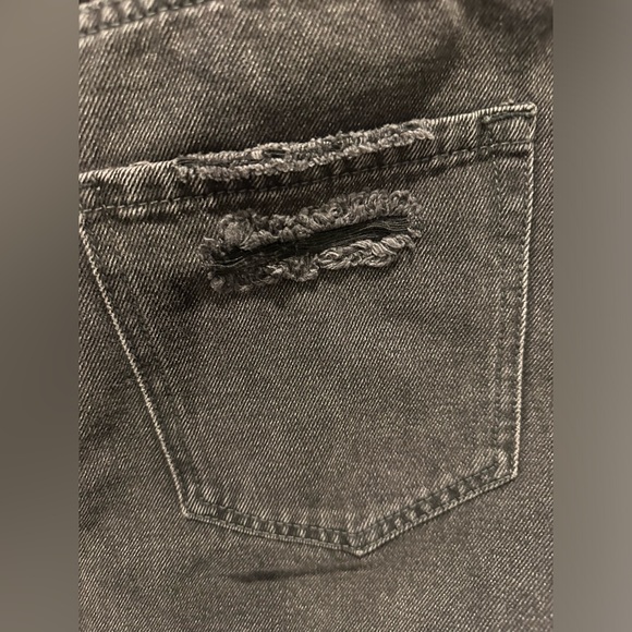 NEW Free People Distressed A-Line Denim Skirt size 31 NWT faded black jean - Picture 9 of 13